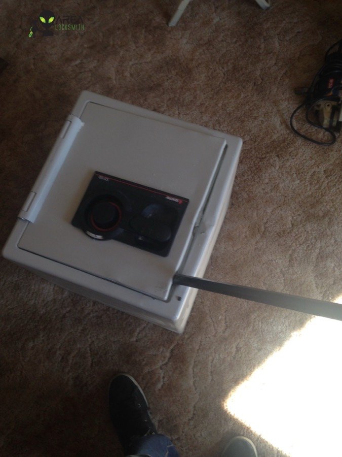 Area Locksmith technician opening a commercial safe on site in Las Vegas